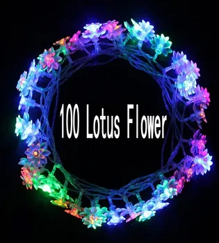 100 LED Lotus Blomst Belysning Dekoration til dit Hus, Jul Garden Party Gårdhave Græsplæne Hegn Ferie og Festival Fest