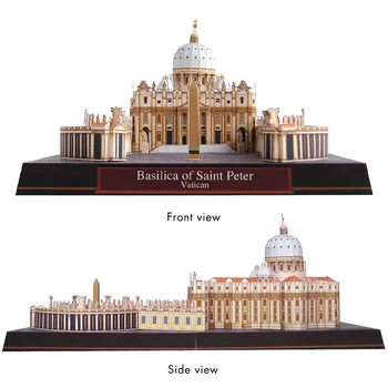 Basilica Di San Pietro In Vatican Folde Skære Mini 3D-Papir Model Hus Papercraft DIY Voksen Håndlavet Håndværk Legetøj QD-168