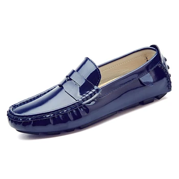 Mænd penny loafers patent læder mokkasiner bourgogne størrelsen 47 46 45 kørsel sko mænd 11 10.5 10 9.5 læder sko hvid