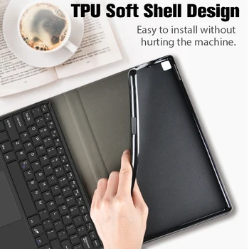 Blødt TPU Tastatur taske til iPad 8. Generation med Blyant Indehaveren Touchpad Bluetooth-Tastatur Cover til iPad 10.2 2020