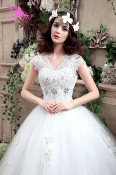 AIJINGYU 2021 smukke nye hot sælger billige bolden kjole snøre tilbage formelle kjoler til brudens brudekjole WK316