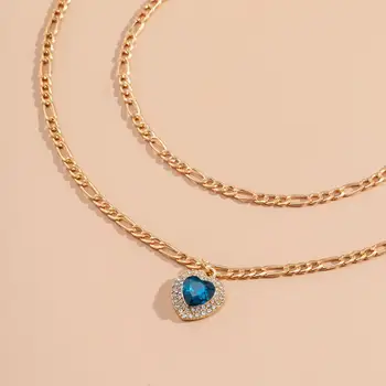Vintage Luksus Bling Crystal Halskæde til Kvinder Bryllup Collares Multilayer Strygejern Chain Gennemsigtig Rhinestone Guld Farve Smykker
