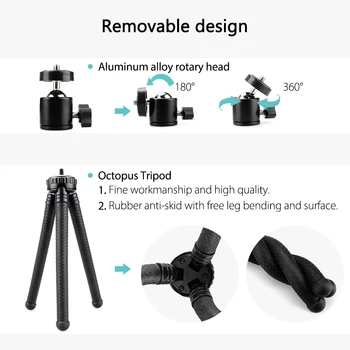 Vamson til GoPro hero 8 7 6 5 Bærbare Fleksibel Blæksprutte Rejse Mini Mobiltelefon Monopod Stativ Selfie Stick Til DSLR Kamera