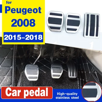 Rustfrit Stål Bilen Brændstof, Gas Pedal bremsepedaler Dækning for Peugeot 2008 2016 2017 2018 Plade Pad Cover Tilbehør