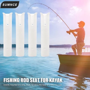 4STK Hvid ABS Plast fiskestang Pole Indehaver Bærbare fiskestang Spinning Tilbehør Holdbare Rør Mount Beslag Socket Rack