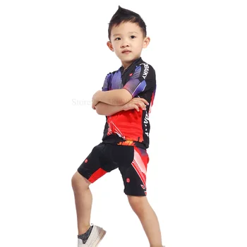 Åndbar 2021 Børn Cykling Tøj Korte Ærmer Bike Jersey Sæt Til Drenge Mtb Cykel Bære Børn Sportstøj