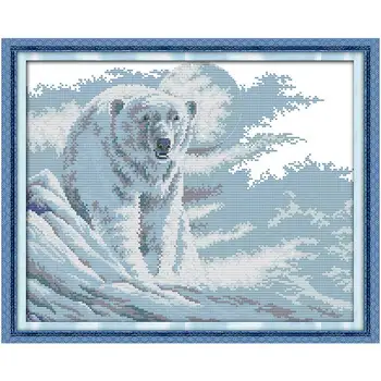 Isbjørnen Mønstre Tælles Cross Stitch 11CT Trykt 14 CT DIY Håndlavet Ufærdige korssting Sæt Syning af Broderi-Kits