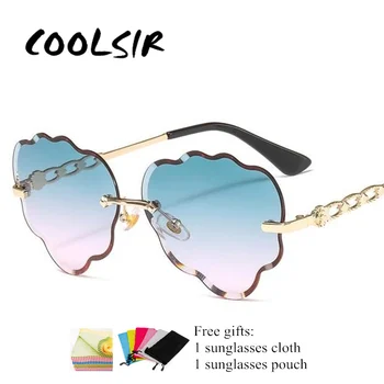 COOLSIR Nye Ankomst Tendenser Ocean Farve, Gradient Linse Uindfattede Solbriller Kurve Skærende Rand Lilla Vintage Mode solbriller