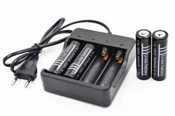 New 4pcs Høj kvalitet 18650 3,7 V 6000mAh Li-ion Genopladeligt Batteri + EU/USA-Smart Batteri Oplader