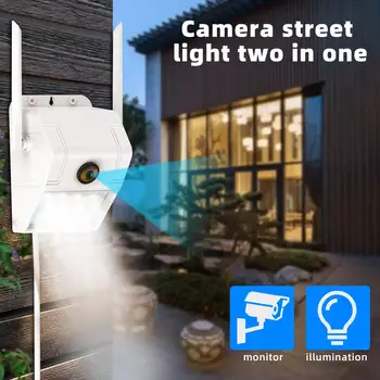 Projektør Udendørs Hjem Sikkerhed Kamera, 1080P 2,4 G Trådløst Night Vision Kamera med LED Motion Sensor Wall Light Camera Wireless