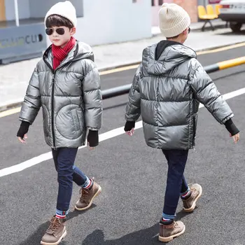 Børn Dreng Flyverdragt Vinteren Parkacoats med Briller Vandtæt Teenager Varm Parka Coat til Drenge Hættetrøjer Jakke Luksus Børn Tøj