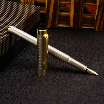 Høj Kvalitet 10K fountain pen til at skrive Virksomhed signatur pen dolma kalem mark can Stationery Office skole med gave box 1051