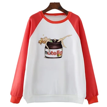 Nutella Sweatshirt Kvinde Mode Cool Høj Kvalitet Øverste Kvinde Vintage Top Streetwear Kvindelige Harajuku Langærmet Toppe