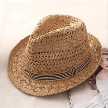 Sommer, Sol Mænd Panama Strå Hat Jazz Casual Mandlige Fedora Hat For Mænd Og Kvinders Fashion Brand Visor Cap