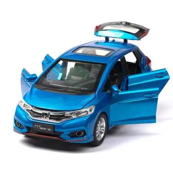Nye 1:32 Legering Trække sig Tilbage Model Bil Toy Lyd, Lys, Træk Tilbage i Bilen For Honda Fit For Drenge Børn Gave bil kids legetøj drenge biler
