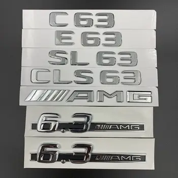 1stk A45 C63 C63S E63 E63S GLS63 CLA45 GLE43 AMG V8BITURBO Bil Bag bagklappen Logo Klistermærke Badge For 2017-21 Benz