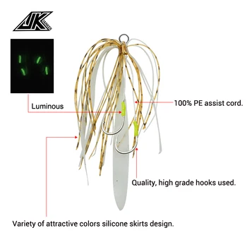 JK Nye Produkt Fiskeri MHT Madai Silikone Nederdel fiskekrog SpinnerBait Silikone Nederdel Wire