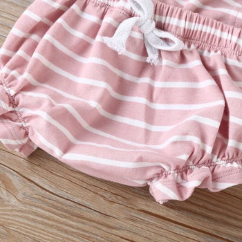 Nye Baby Sommer Tøj Nyfødte Spædbarn Baby Dreng Piger Stribet Heldragt Buksedragt Fløjlsbukser Tøj Backless Udstyr