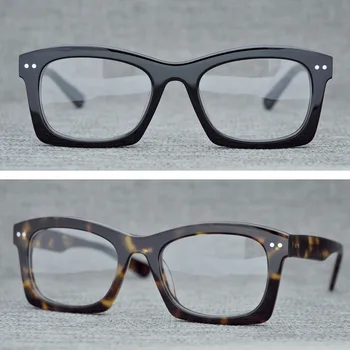 Zerosun Vintage Briller Ramme Mandlige Kvinder Bred Overdimensionerede Briller Mænd Gennemsigtige Briller Acetat Janpanese Retro Nørd Optisk