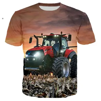 Overdimensionerede 3D-Print Ny Bil, Traktor T-shirt Mænd Hip Hop Ropa Hombre Casual Streetwear Boy T-shirt Mand Tshirt Toppe Mandlige Tøj