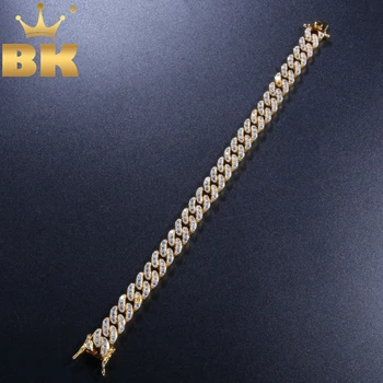 BLING KING 9mm Cubic Zirconia Cubanske Link Armbånd Til Mænd, Kvinder Mode Hiphop Guld Sølvfarvet Armbånd Smykker