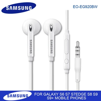 Ægte SAMSUNG EG920 Øretelefoner Note3 Headsets Wired med Mikrofon til Samsung Galaxy S6 s7 s7edge S8 s9 s9+ Mobiltelefoner