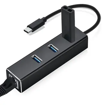Type-c 3.0 HUB + Gigabit Hub 3 Porte USB 3.0 er en Gigabit Ethernet-LAN Rj45 Netværk Adapter Hub til 1000 mbps