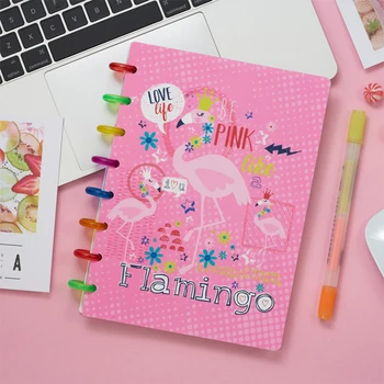 Fromthenon Flamingo Discbound Notebooks Dækker Dics Ring Champignon Hul Notebook Cover Planner Tilbehør Kontorartikler
