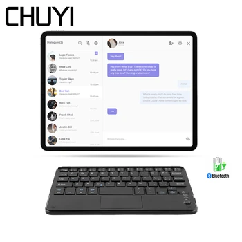 Mini Bluetooth Ultra Tynde Tastatur Trådløse Rechargeble Slank Bærbar Tastatur Med Touchpad ' en Til IPad, IOS Android Tablet, Microsoft