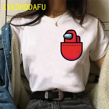 Nye Spil Blandt Os T-Shirt Kvinder Harajuku Kawaii Sommer Toppe, Mode Æstetisk Grafisk t-shirts Sjove Tegneserie T-shirt Kvindelige Animationsfilm