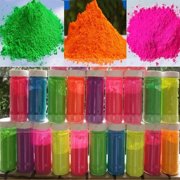 20g Fluorescerende Nail Powder Neon Fosfor Farverige Nail Art Glitter Pigment Længste Varig 3D Glød Lysende Støv Dekorationer
