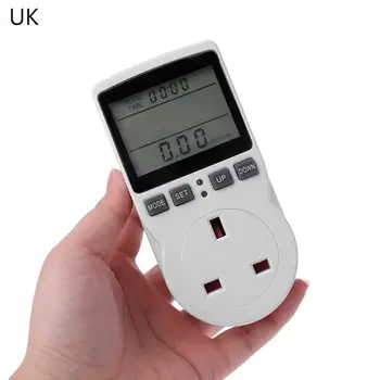 Digital Power Meter Socket EU/US/UK Stik energimåler Aktuel Spænding Watt El-Omkostninger Måle skærmens Strømforbrug