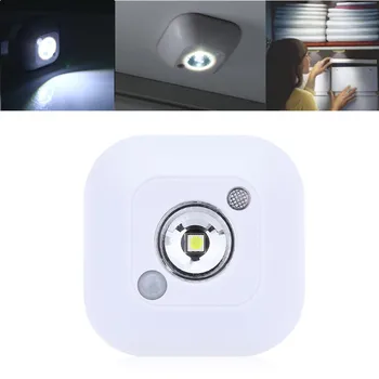 Mini LED-Trådløst Night Light Infrarød bevægelses-Sensor Aktiveret Lys Batteri Powered Væg Nødsituation, Garderobe Skab Nat Lampe