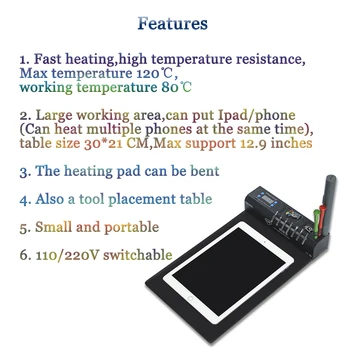 TBK 568R pad Tablet, telefon, Varme-værktøj, varme måtten og lcd-skærm adskillelse værktøjer til de OCA-lim eller mobiltelefon repairment