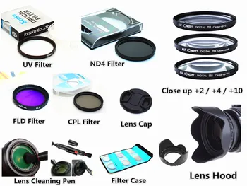 58mm Filter kit + Modlysblænde Cap til Canon EOS 1300D 1500D 3000D 90D 77D 80D 200D 250D 760D 800D 1200D 1000D 1100D 100D 18-55mm