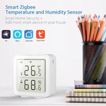 Tuya ZigBee Smart WIFI Temperatur Og Luftfugtighed Sensor Indendørs Termometer Hygrometer Med LCD-Display Arbejde Med Alexa Google