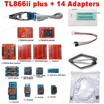 Oprindelige XGECU V9.00 Nyeste TL866II Plus +24 Adaptere,bedste kvalitet MiniPro DIY Kit TL866A TL866CS Støtte 10000+ ICs bios