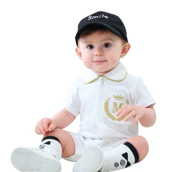 Baby Sparkedragt Bomuld Hvid Baby Boy Tøj Nyfødte Karton Sommeren Nyfødte Tøj Korte Ærmer Spædbarn Rompers Buksedragt