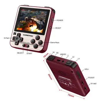 NYE RG280v ANBERNIC Retro Spil-Konsol for Linux-System 2,8 tommer PS1 Spil Bærbare Afspiller Lomme RG280v Håndholdte spillekonsol