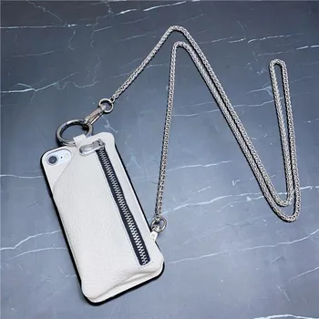 Tegnebog-lynlås lomme Crossbody taske phone case For iphone 12 mini-11 pro max antal Xs antal XR-X 8 7 6'ere plus en lang kæde skuldertaske sag