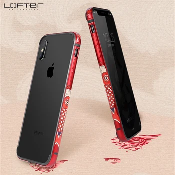 Kinesisk Stil Metal Telefon Bumper til iPhone X XS Cases til iPhone XS MAX Cover Koi Tegnefilm Aluminium Frame Silikone Coque