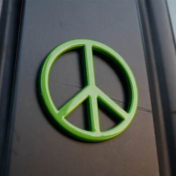 Peace Sign Logo Ingen Krig Bil Auto Logo Badge Motorcykel Mærkat Decals Mode 3D Metal Krom Sort SUV Tuning Car-Styling