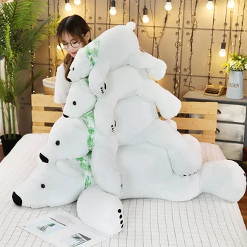 Giant Isbjørnen Plys Legetøj Blød Cartoon Animal Søde Bamse Med Fyld Dukke Børn Plys Sove Pude Pude Høj Kvalitet