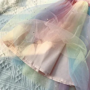 Piger Dress Rainbow Krøllet Maske Hofteholder Prinsesse Party Dress 2021 Sommeren Nye Fashion Baby Kids børnetøj