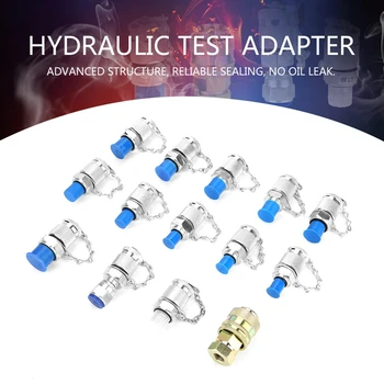 HHO-14Pcs Hydrauliske trykprøvning Punkt Test Kobling Adapter Sæt til Hydrauliske System Kit