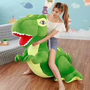 Plys Dinosaur Udstoppet Dukke Bløde Dinosaur Plushie Toy Dyr Dino Toy Børn Huggable Fødselsdag Gave Mørk Blå/Grøn 4 Størrelser