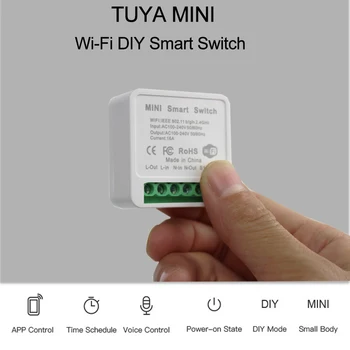 Tuya Mini Wifi Smart Switch Smart Home Fjernbetjening Trådløs 16A DIY-Switchen Understøtter 2-Vejs Kontrol Via Smart Liv APP Alexa