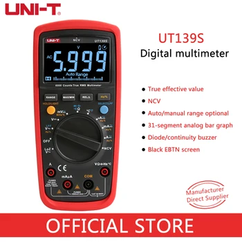 ENHED UT139S digital multimeter sand effektiv værdi LoZ LPF tester professionel voltmeter amperemeter med sort EBTN skærm
