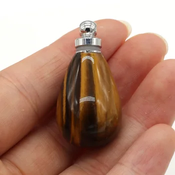 Naturlige Semi Ædle Parfume Flaske Vedhæng Runde Drop Form For Smykker at Gøre DIY-Halskæde-Armbånd-Pakke Salg 20x38mm