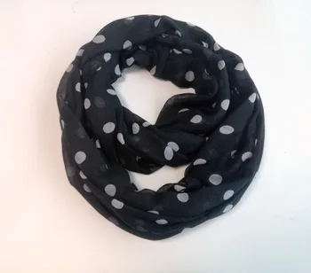 2019 Nyeste Polka Print-Loop Sjaler, Tørklæde Kvinder Mode Dot Stedet Print Infinity-Hijab Lyddæmper Wrap 2 Farve Engros-10stk/masse